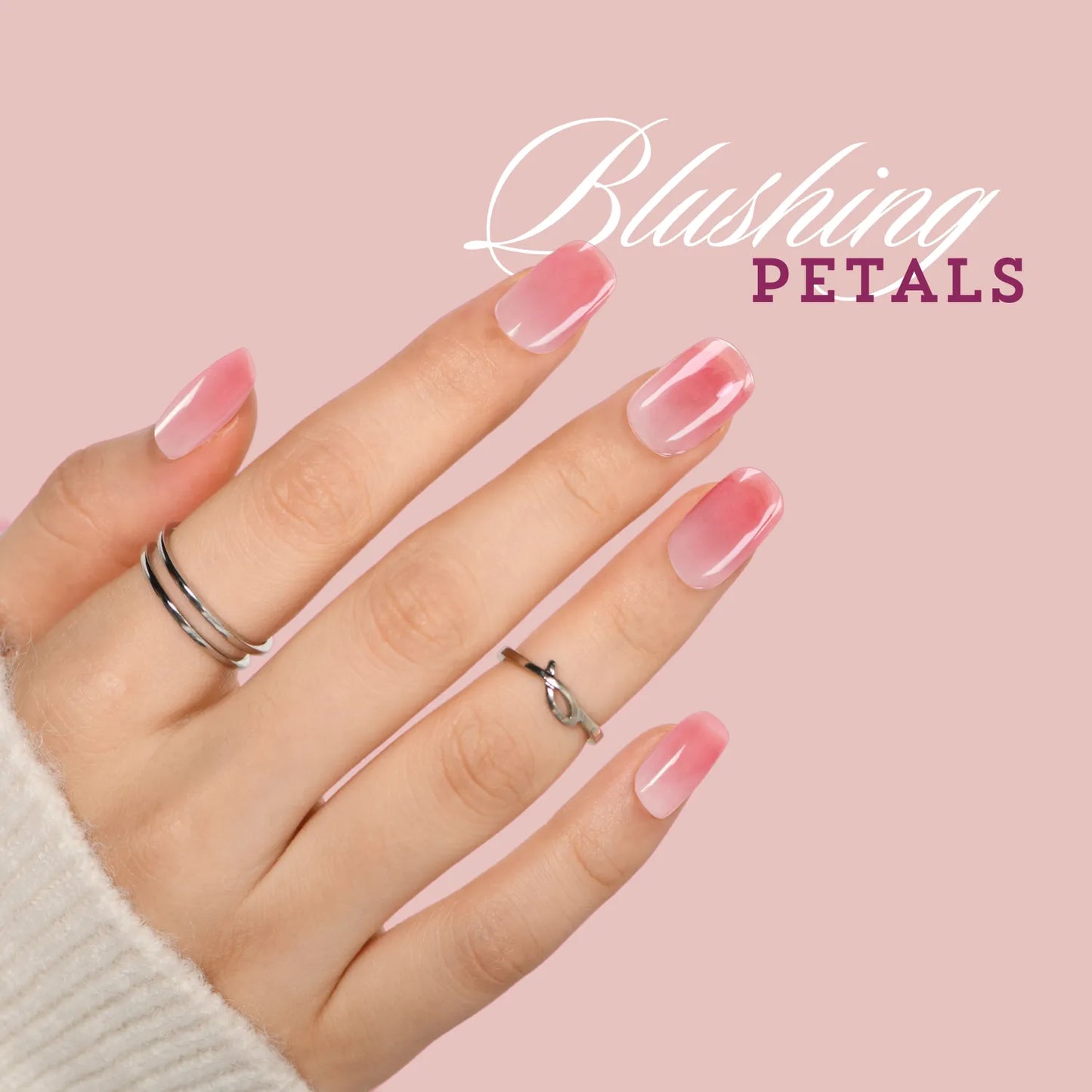 Blushing Petals - glow yourself up with nude and pastel pink french nail wraps | ManiTini