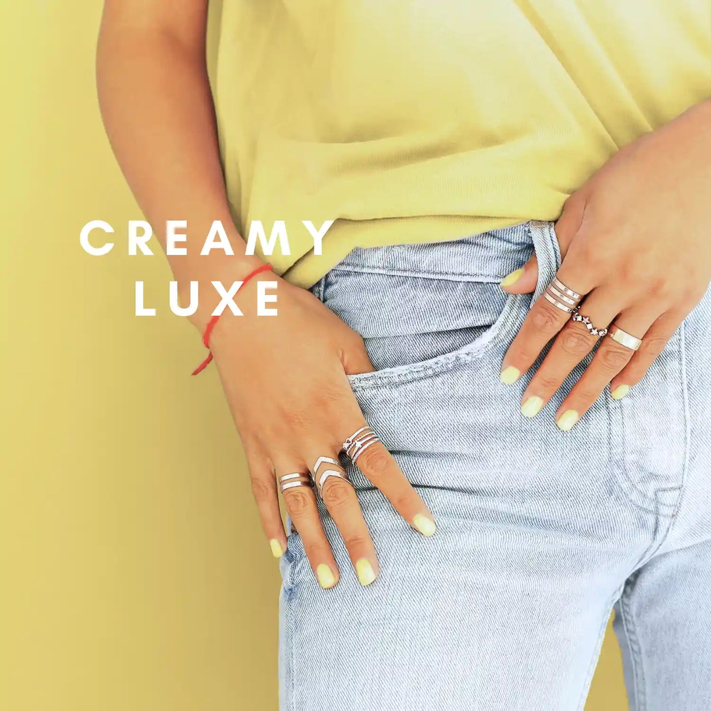 Creamy Luxe - glow yourself up with vanilla custard yellow nail wraps | ManiTini