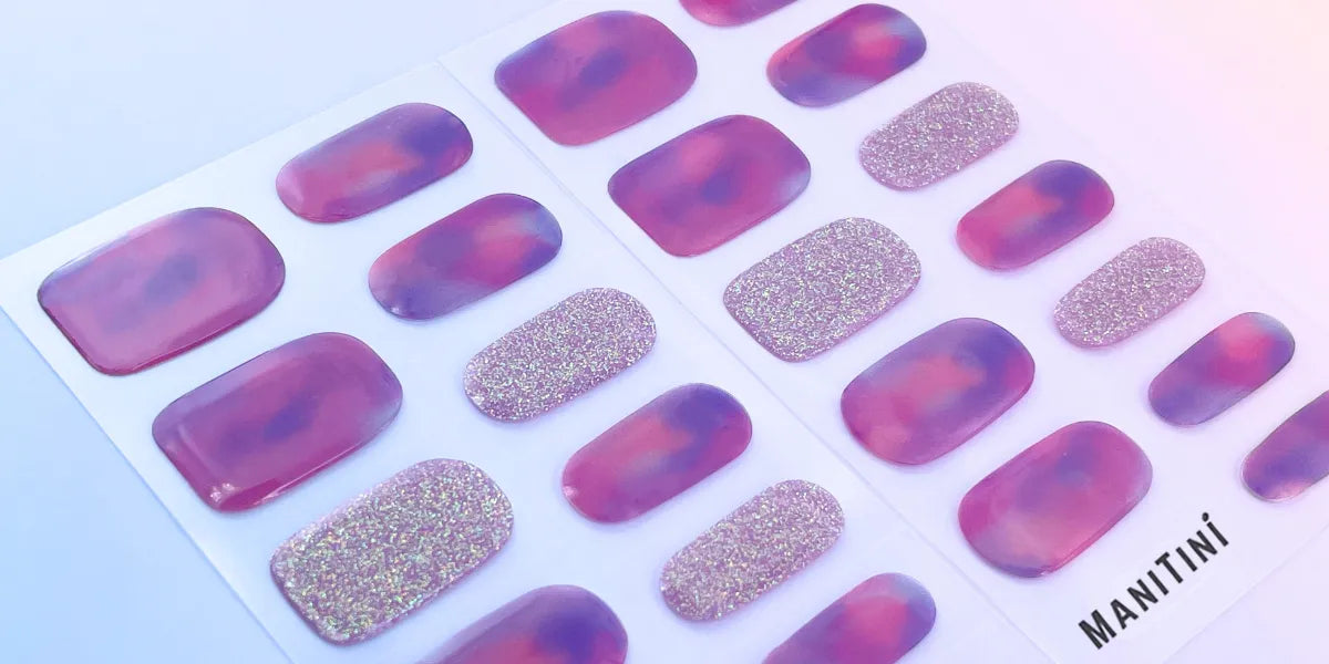 Purple Finch - purple and silver shimmer art nail wraps | ManiTini