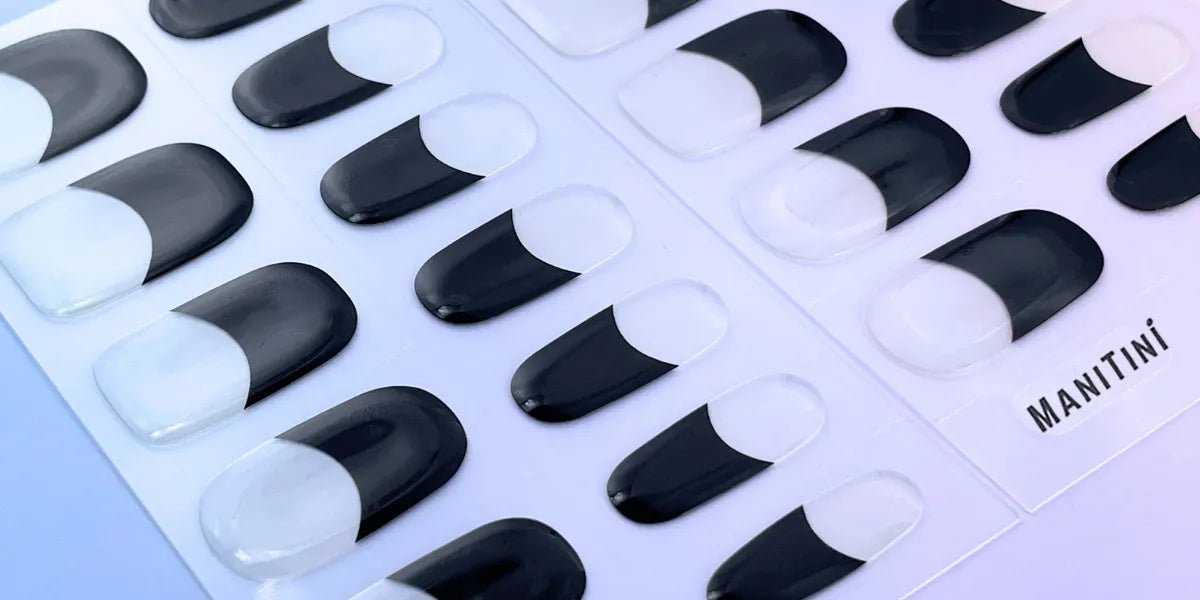 Black French Mademoiselle - cool-chic black french nail wraps | ManiTini
