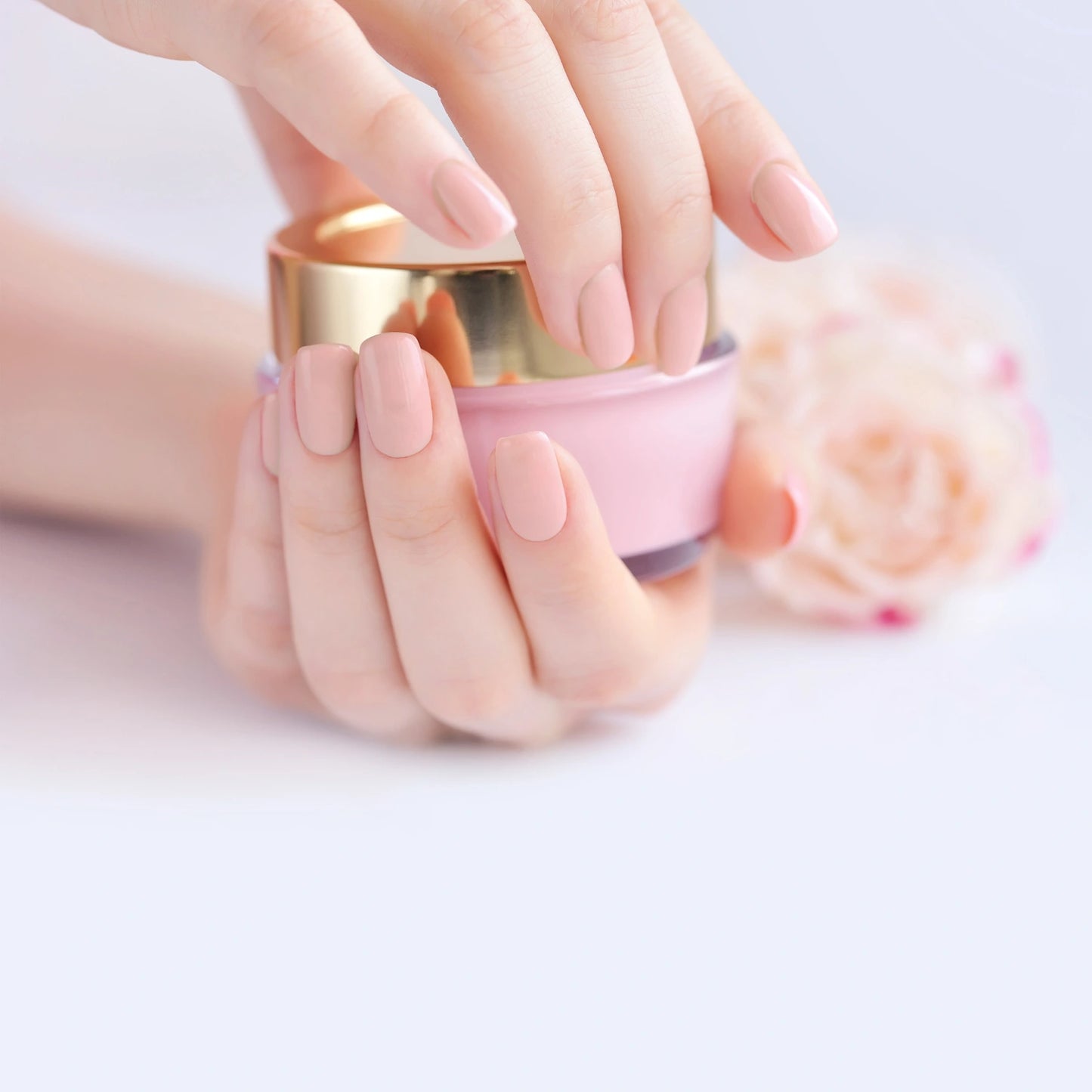 Whispering Pink Rose - pamper yourself with pink pastel and nude art nail wraps | ManiTini