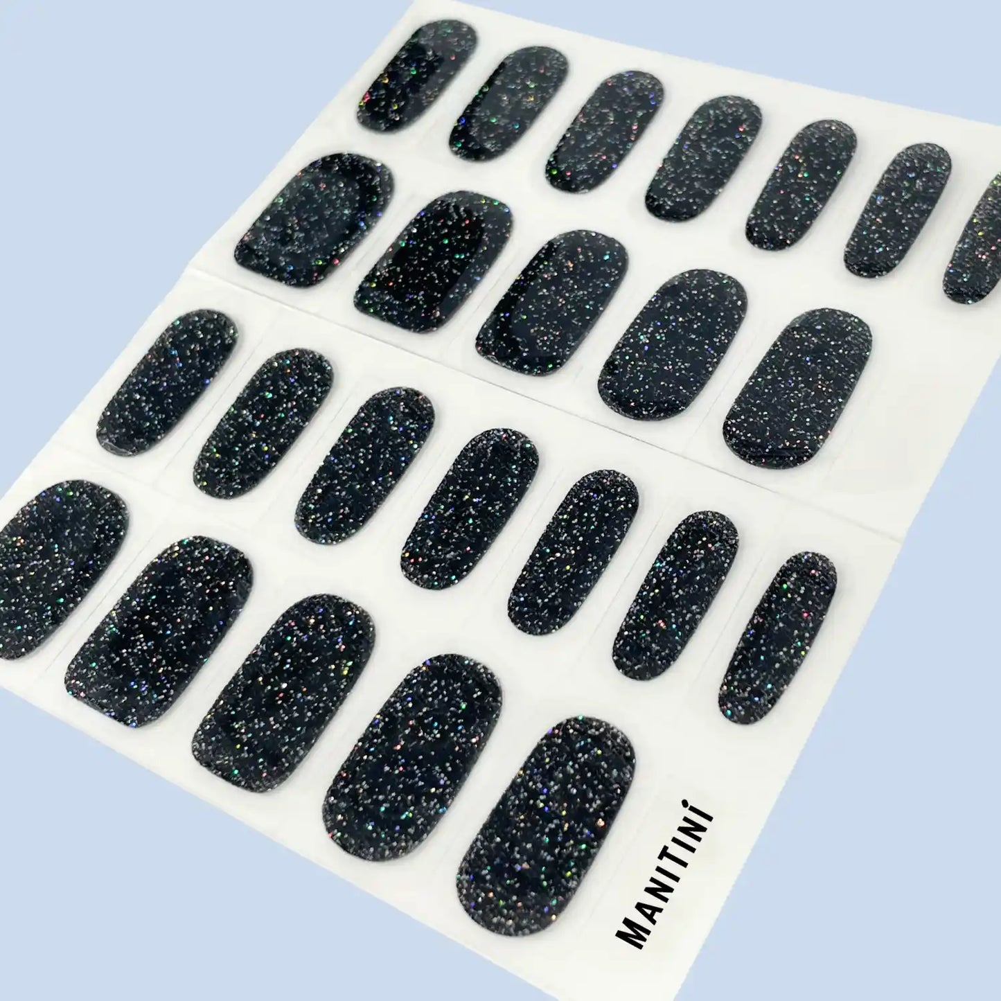 Stellar Legacy - black shimmer art nail wraps | ManiTini