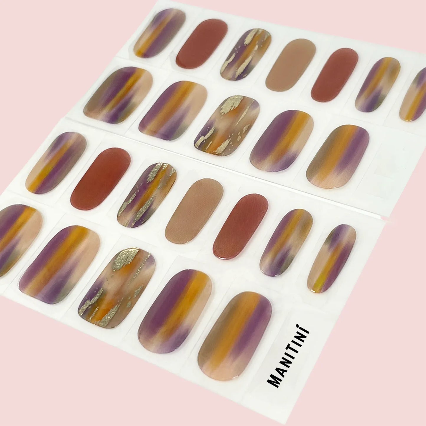 Queen's Crimson Armor - premium purple red and gold shimmer art nail wraps | ManiTini