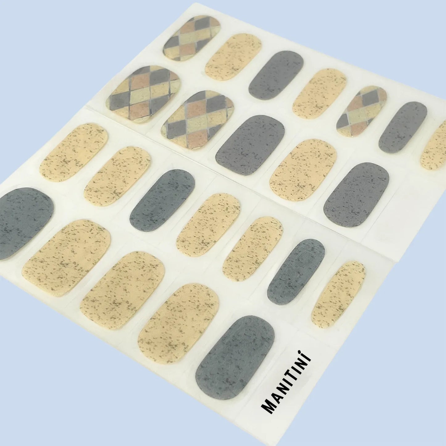Metro Modishness - blue and white art nail wraps | ManiTini