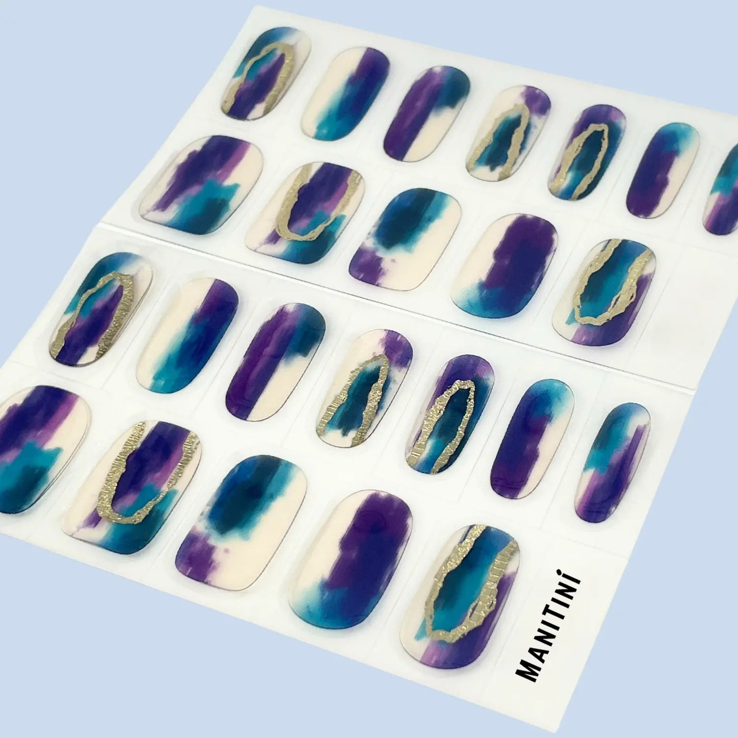Miss me in December - the signature blues and purples shimmer art nail wraps | ManiTini