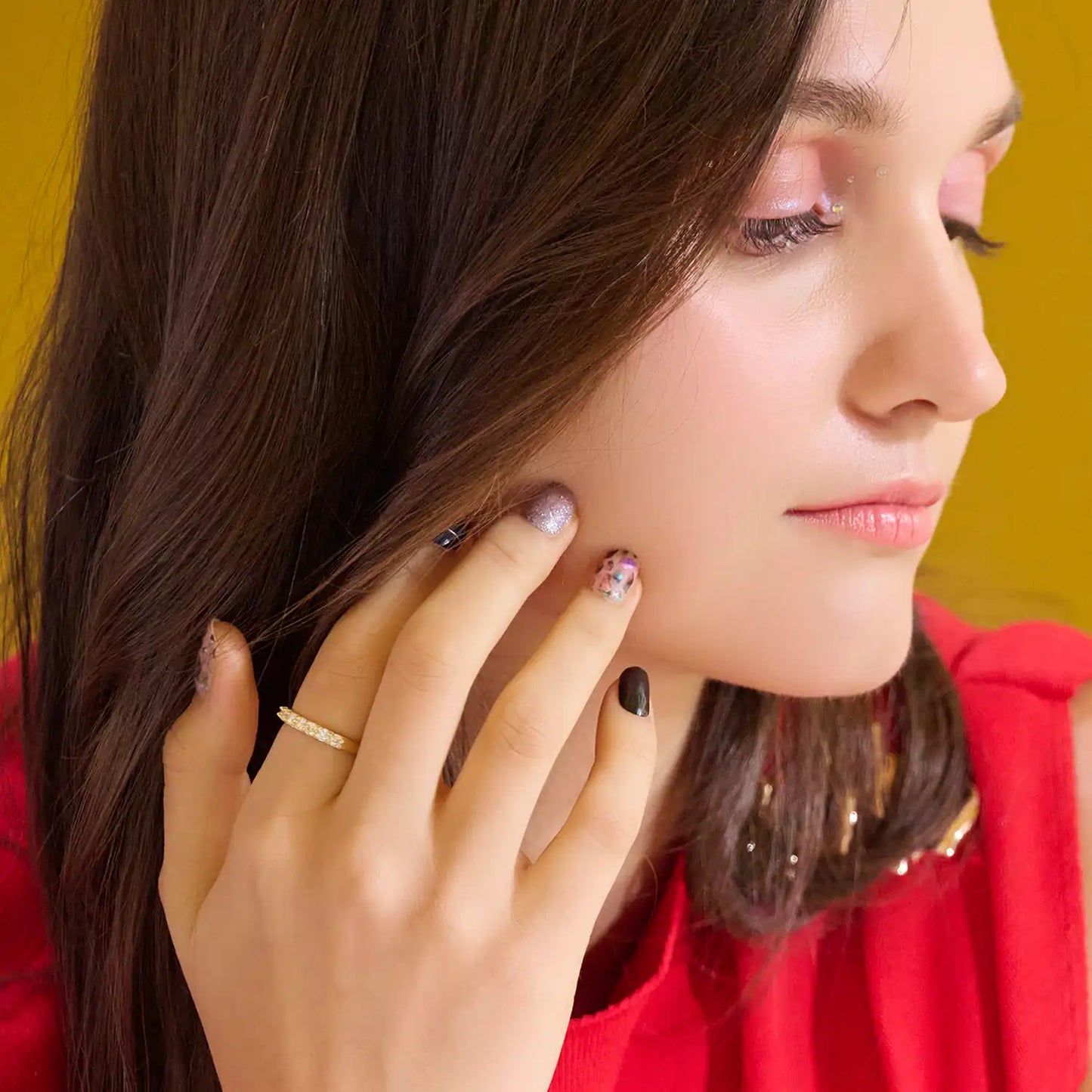 Once Upon A Time - glow yourself up with turquoise, blue, black and silver shimmer art nail wraps | ManiTini