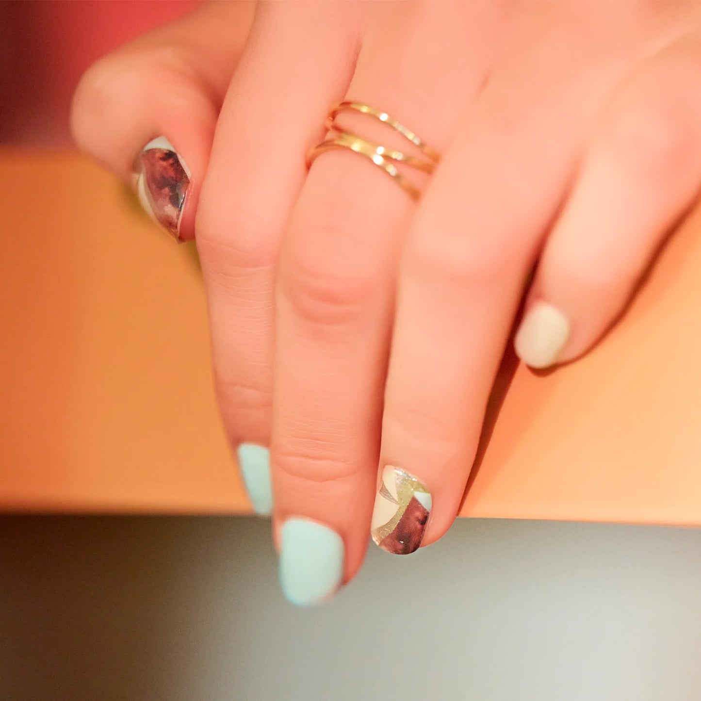 Agate Woods - pamper yourself with green, brown, art shimmer art nail wraps | ManiTini