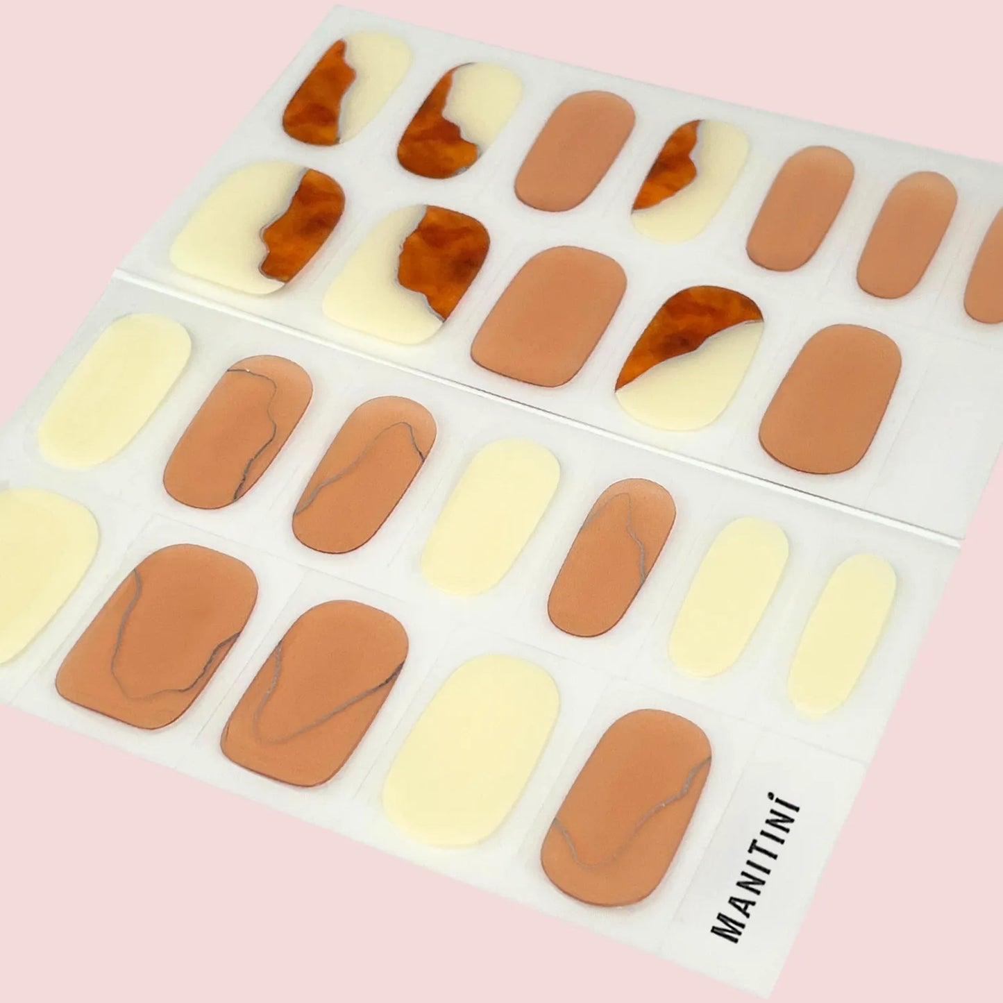 Citrus Delight on the Way - orange, brown and ivory white art nail wraps | ManiTini