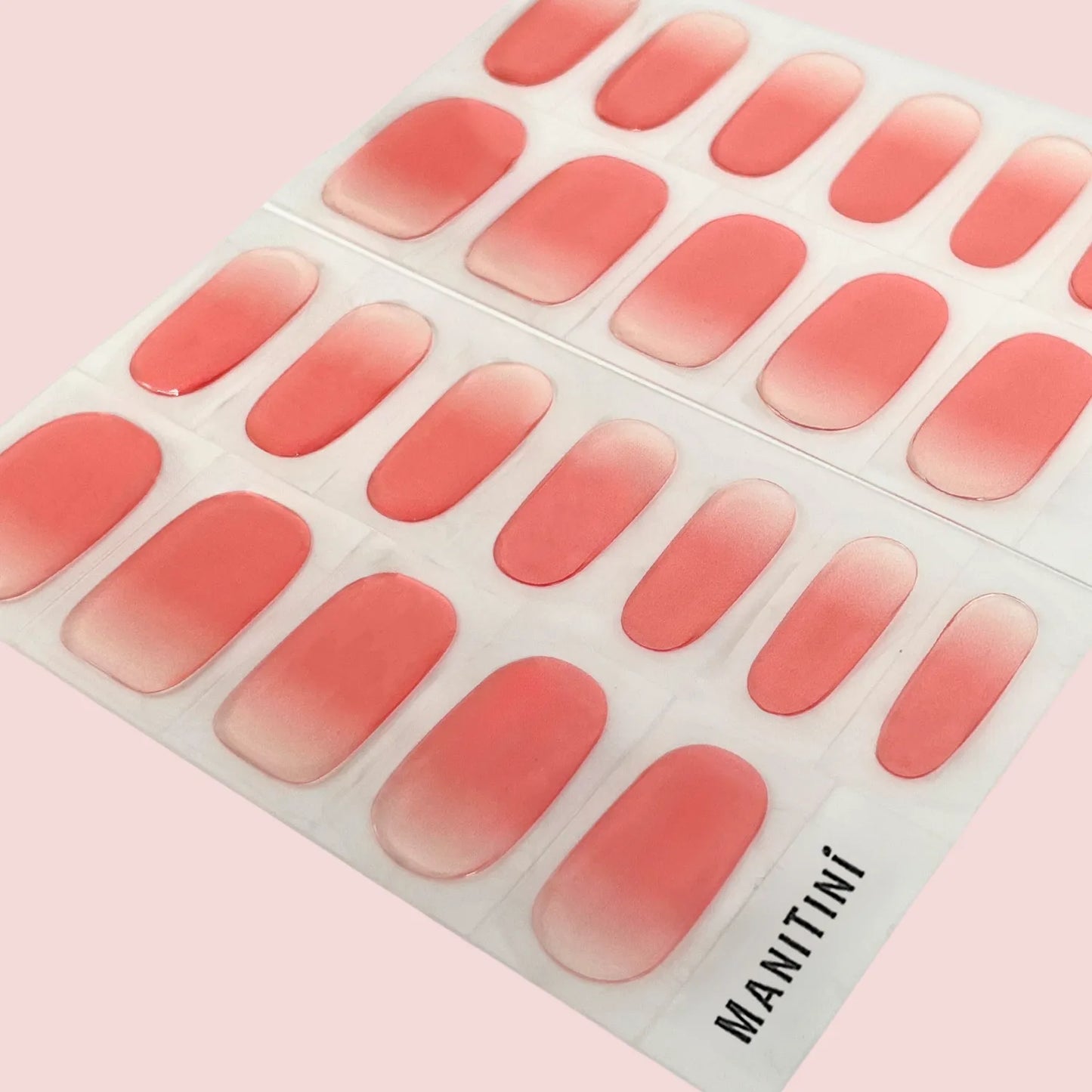 Darling Peachy Bliss - pinky red transparent nail wraps | ManiTini