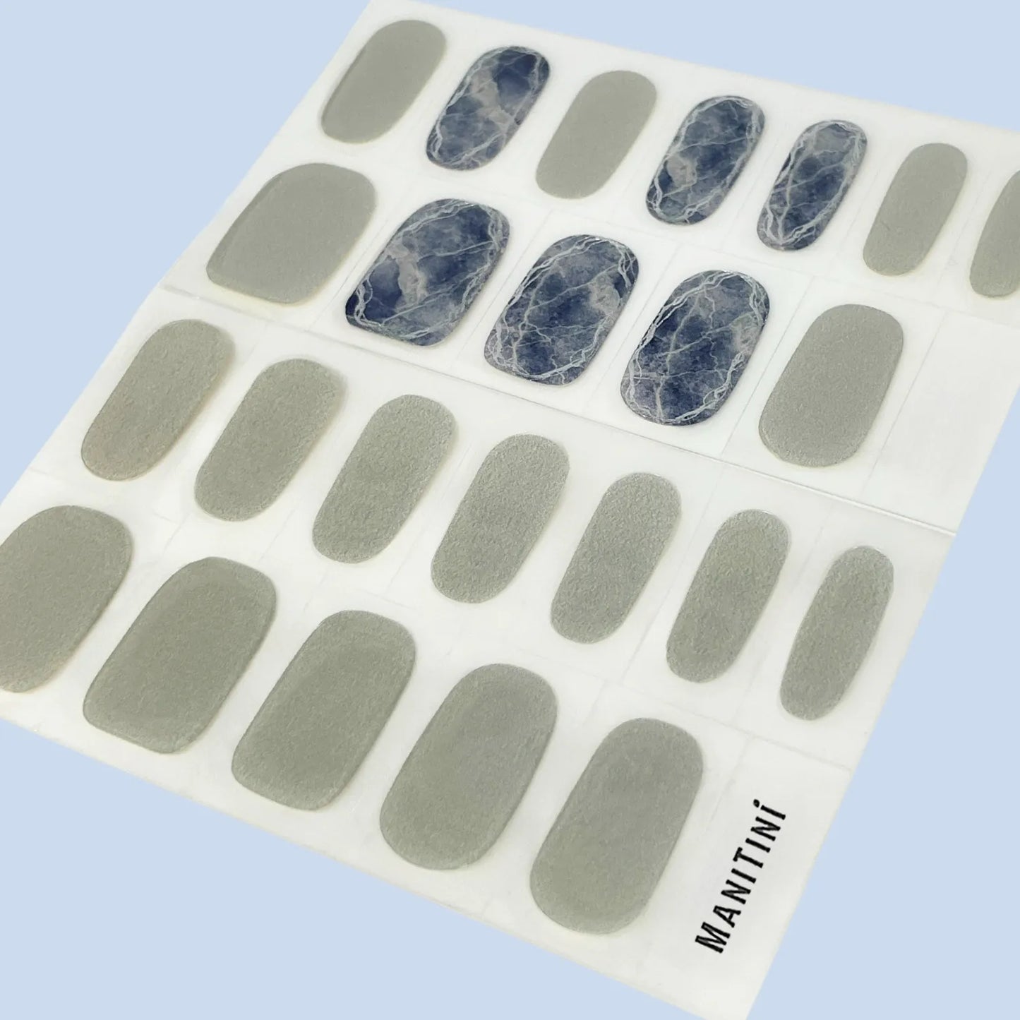 Denim Chic - blue jeans patterned and gray solids art nail wraps | ManiTini