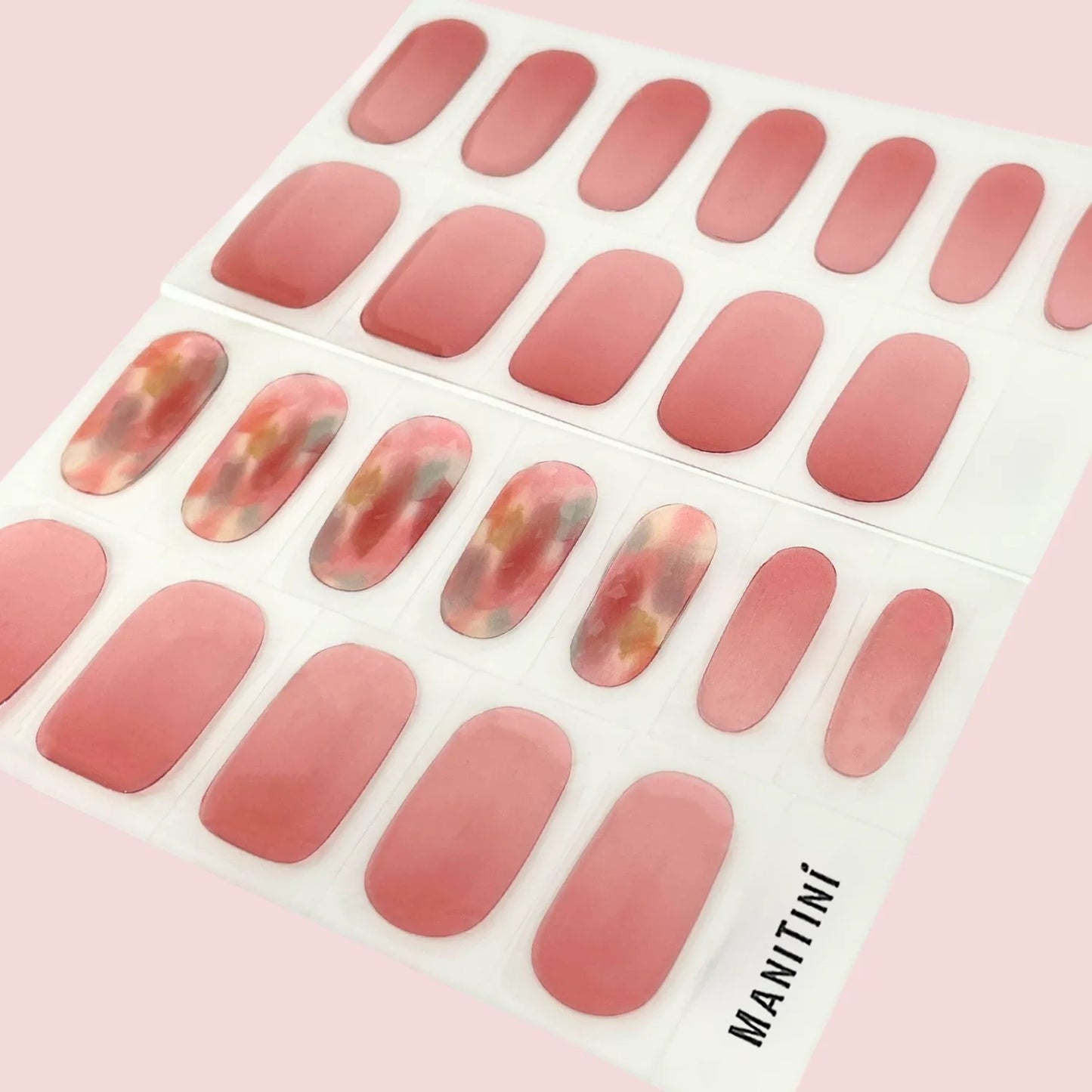 Fantastic Pandora - transparent pink and colorful patterned art nail wraps | ManiTini