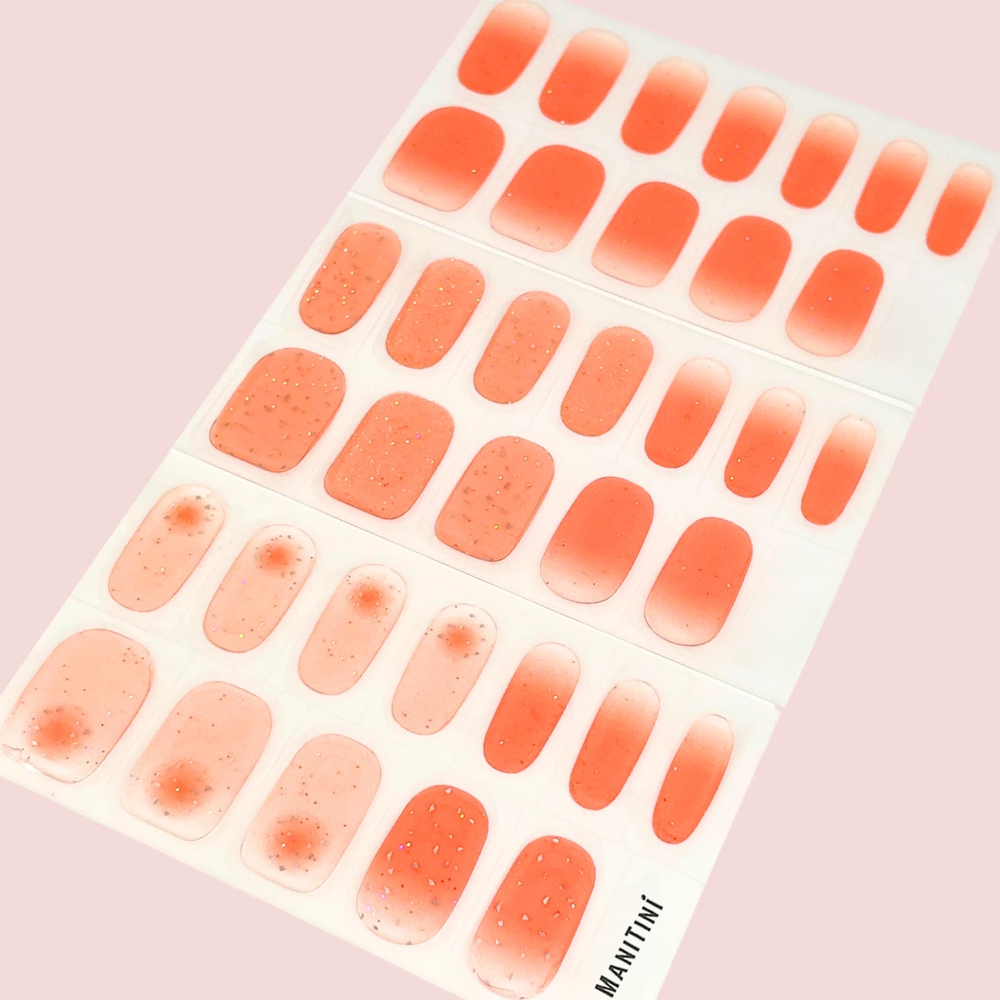 Glass of Love - transparent red shimmer art nail wraps | ManiTini