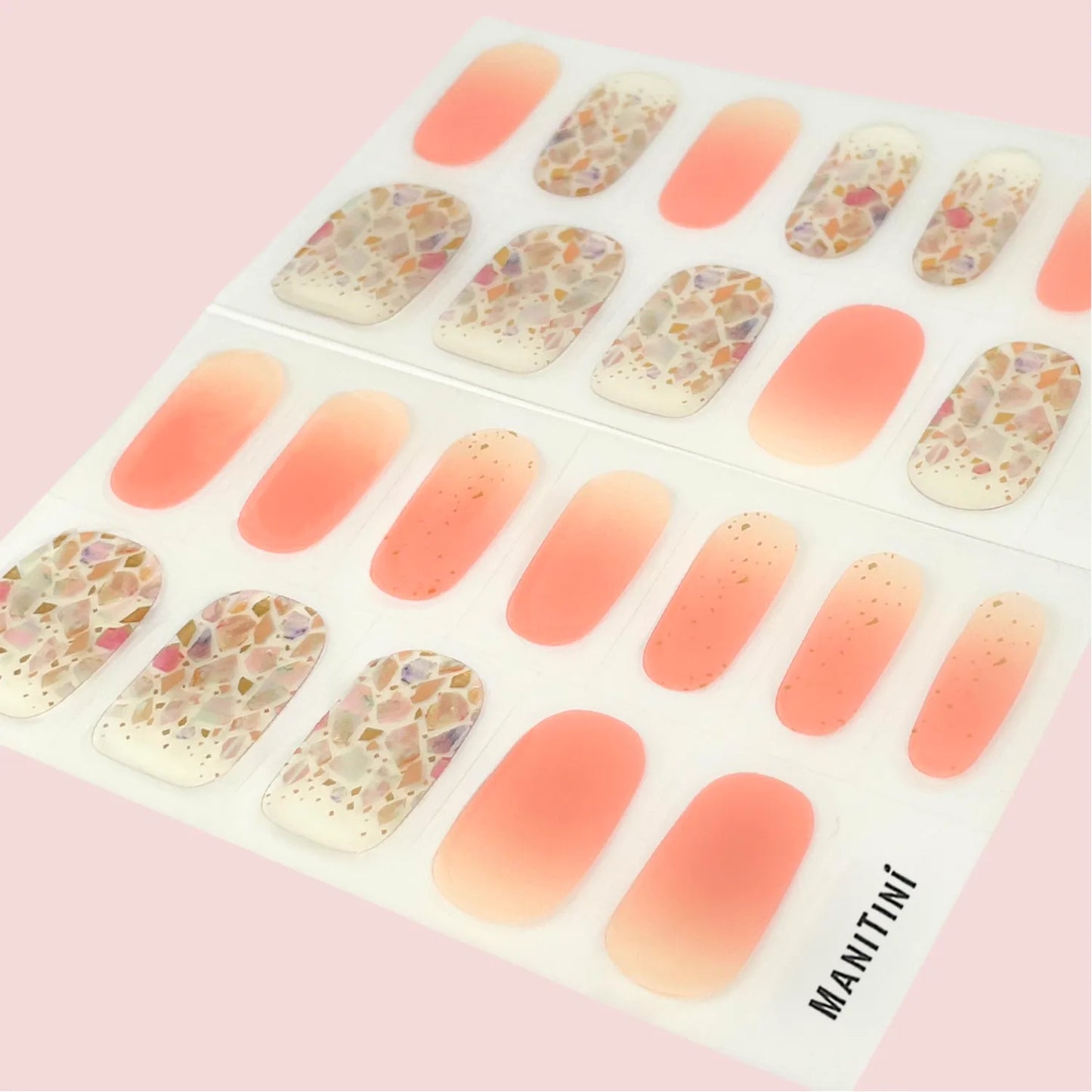 Glittering Sandprint - pinky shimmer art nail wraps | ManiTini