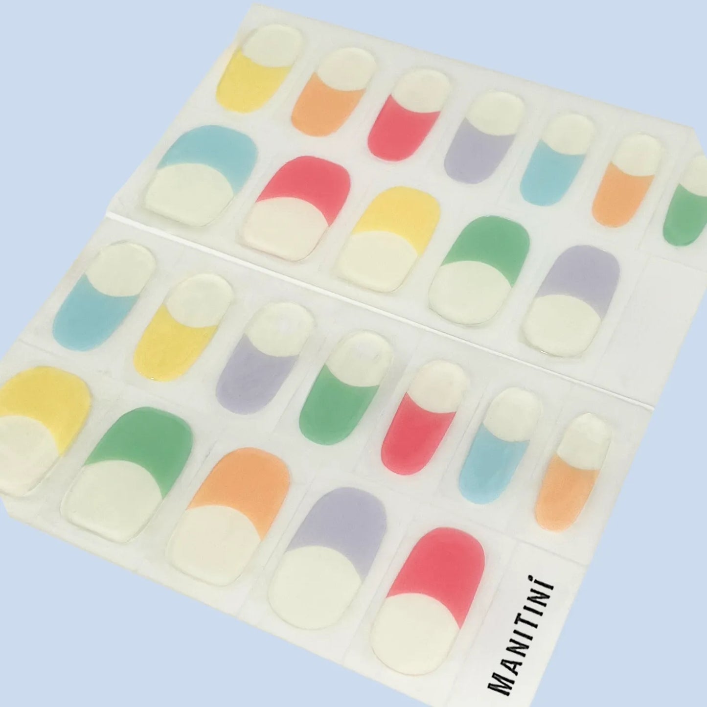 Lollipop Fantasy - red, orange, yellow, green, blue, purple multi-colored art nail wraps | ManiTini