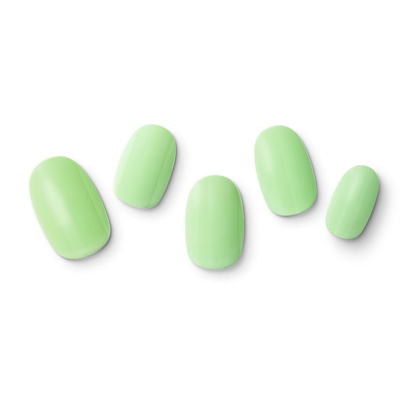 The gel nail wraps of ManiTini 'Mighty Mint' showcasing a bold and creative design, combining boldness and creativity with mint green.