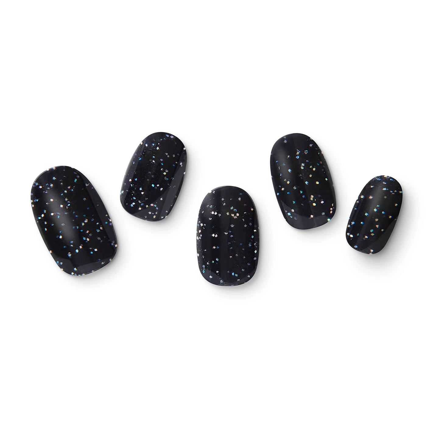 The gel nail wraps of ManiTini 'Stellar Legacy' showcasing the shimmering stars in the night sky, engraved with the marks of light-years, recording the vast mysteries of the universe.