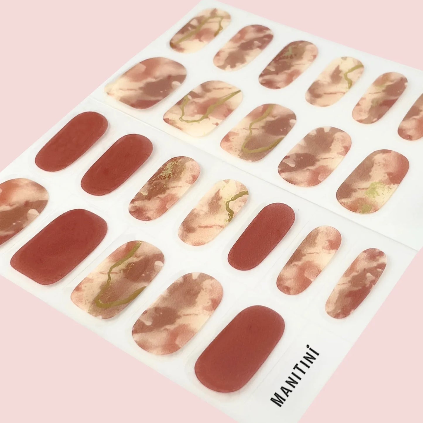 Rosy Marble Flow - deep pink shimmer art nail wraps | ManiTini