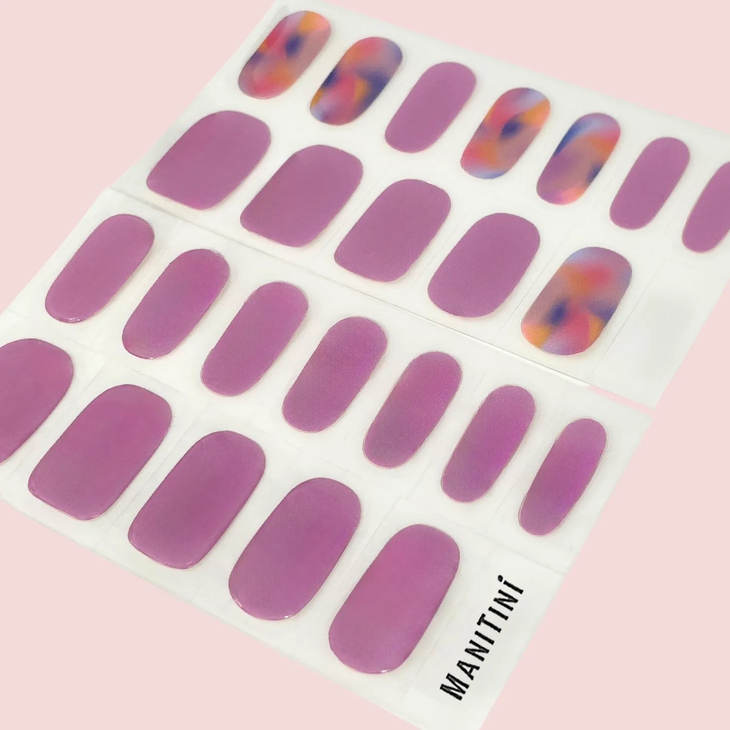 Sweet Potato Bagel - purple and colorful patterned art nail wraps | ManiTini