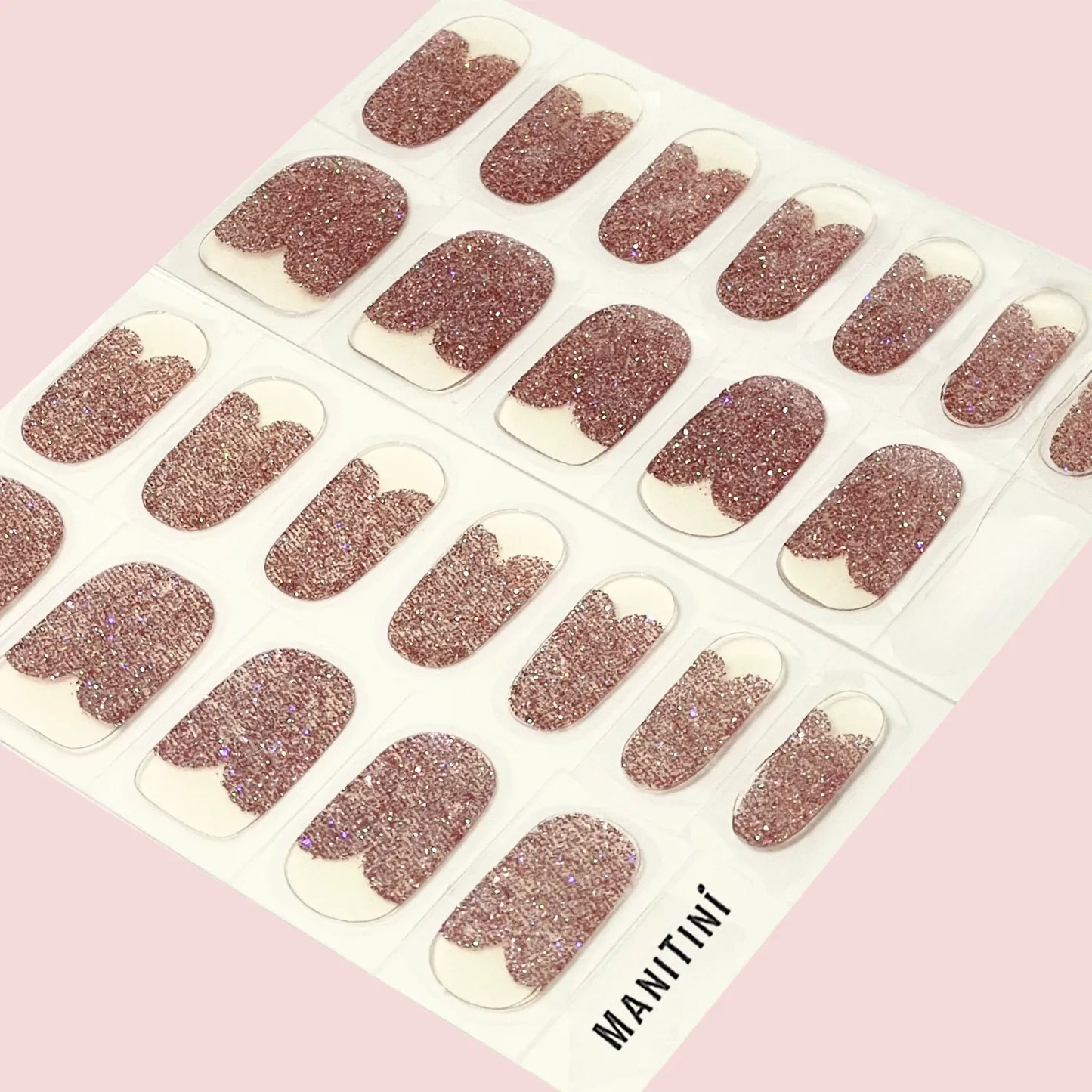 The Apple of My Eye - red shimmer and french nail wraps | ManiTini