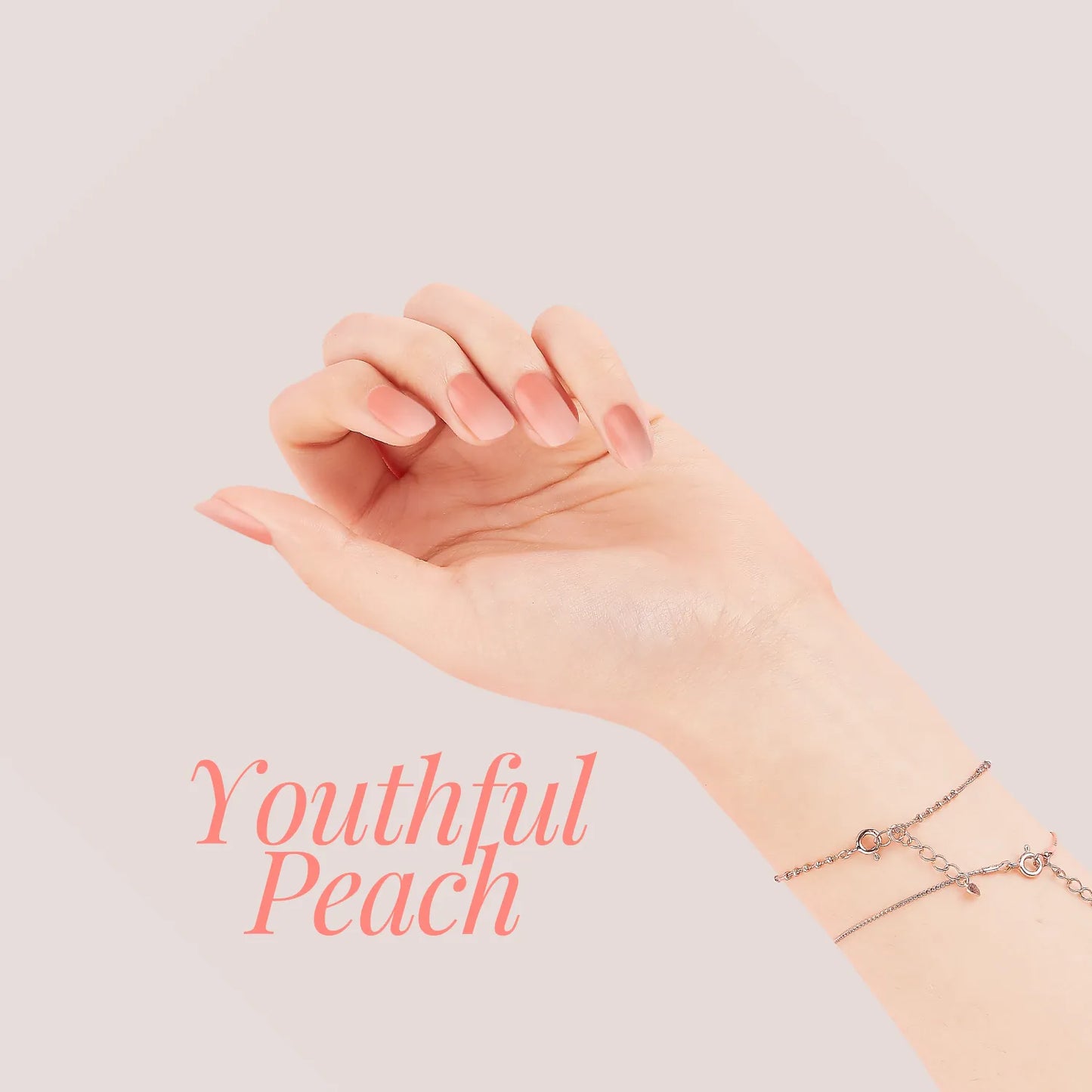 Youthful Peach - glow yourself up with pink pastel and nude nail wraps | ManiTini