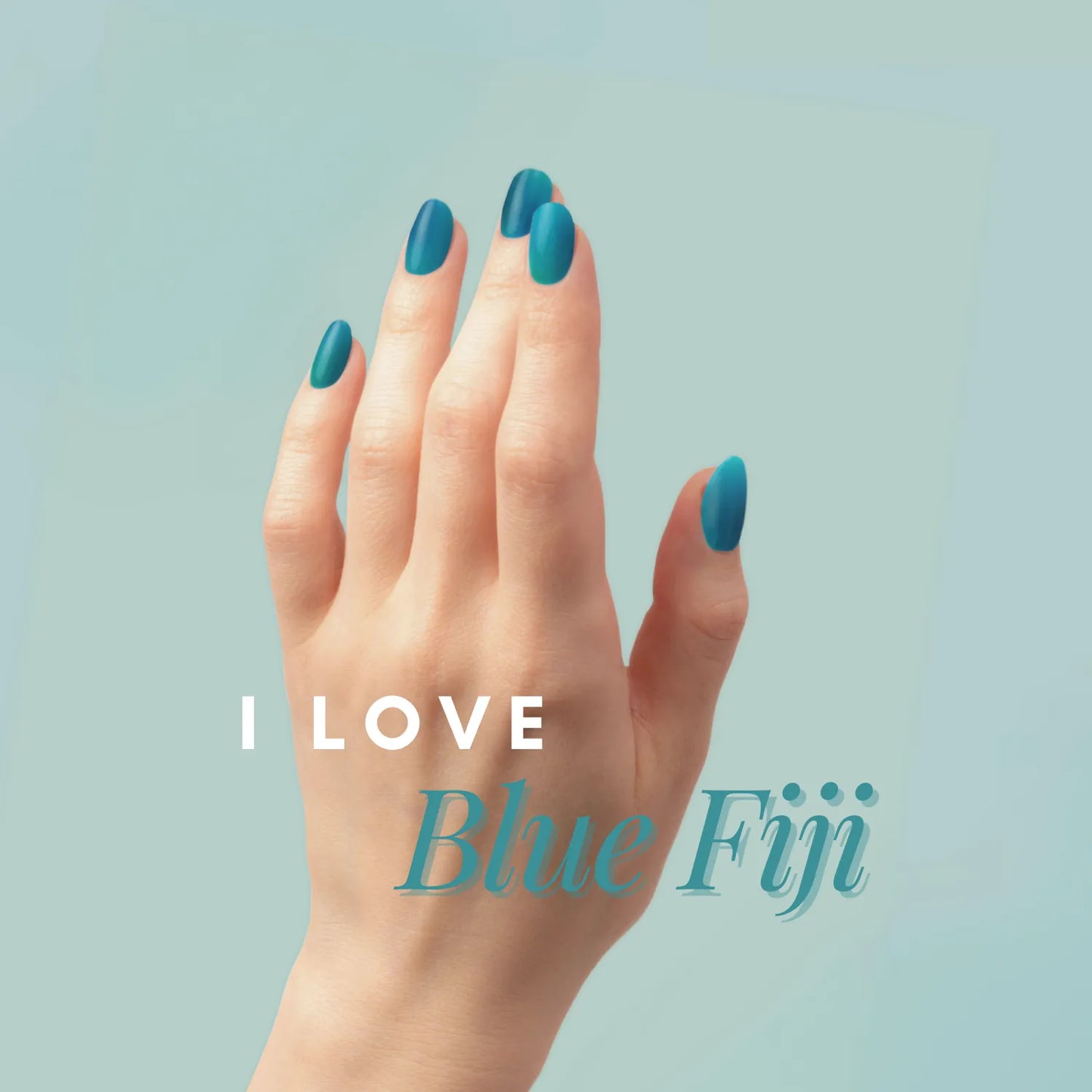 I Love Blue Fiji - glow yourself up with blue green art nail wraps with kiwi fruit design | ManiTini