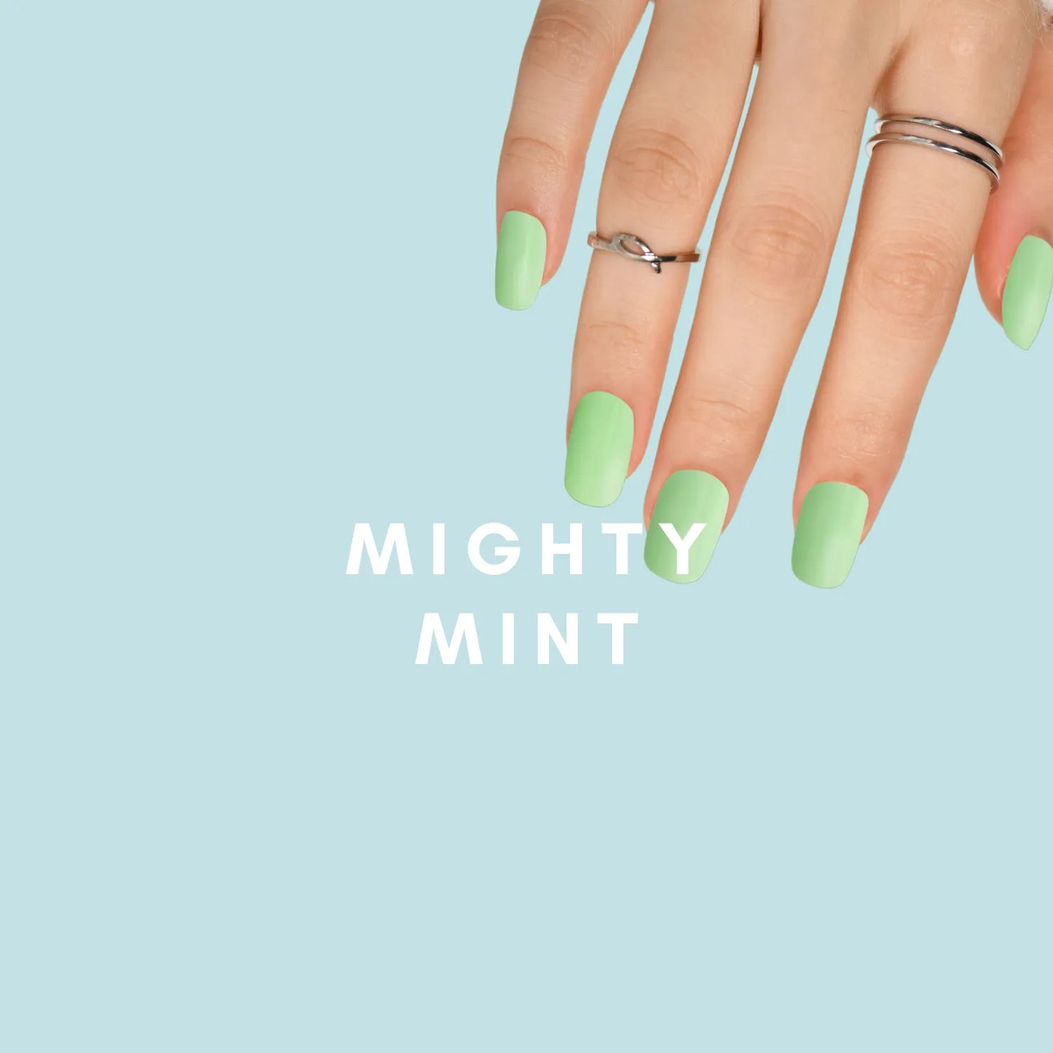 Mighty Mint - glow yourself up with light minty green nail wraps | ManiTini 