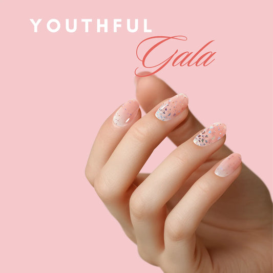 Youthful Gala - glow yourself up with pink pastel and nude nail wraps | ManiTini