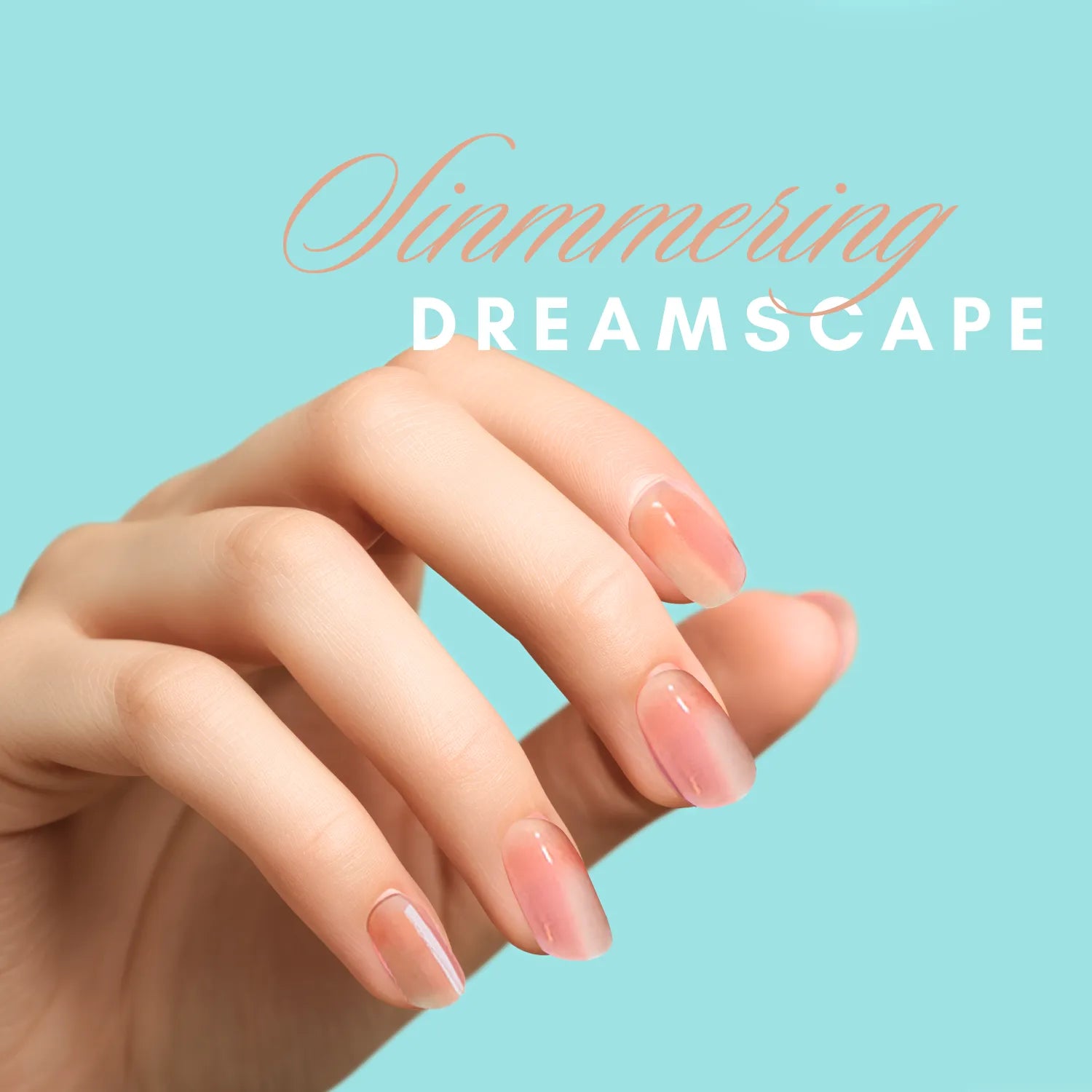 Shimmering Dreamscape - glow yourself up with pink pastel art nail wraps | ManiTini 