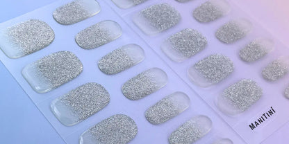 Silver Sea Soiree - silver shimmer french nail wraps | ManiTini