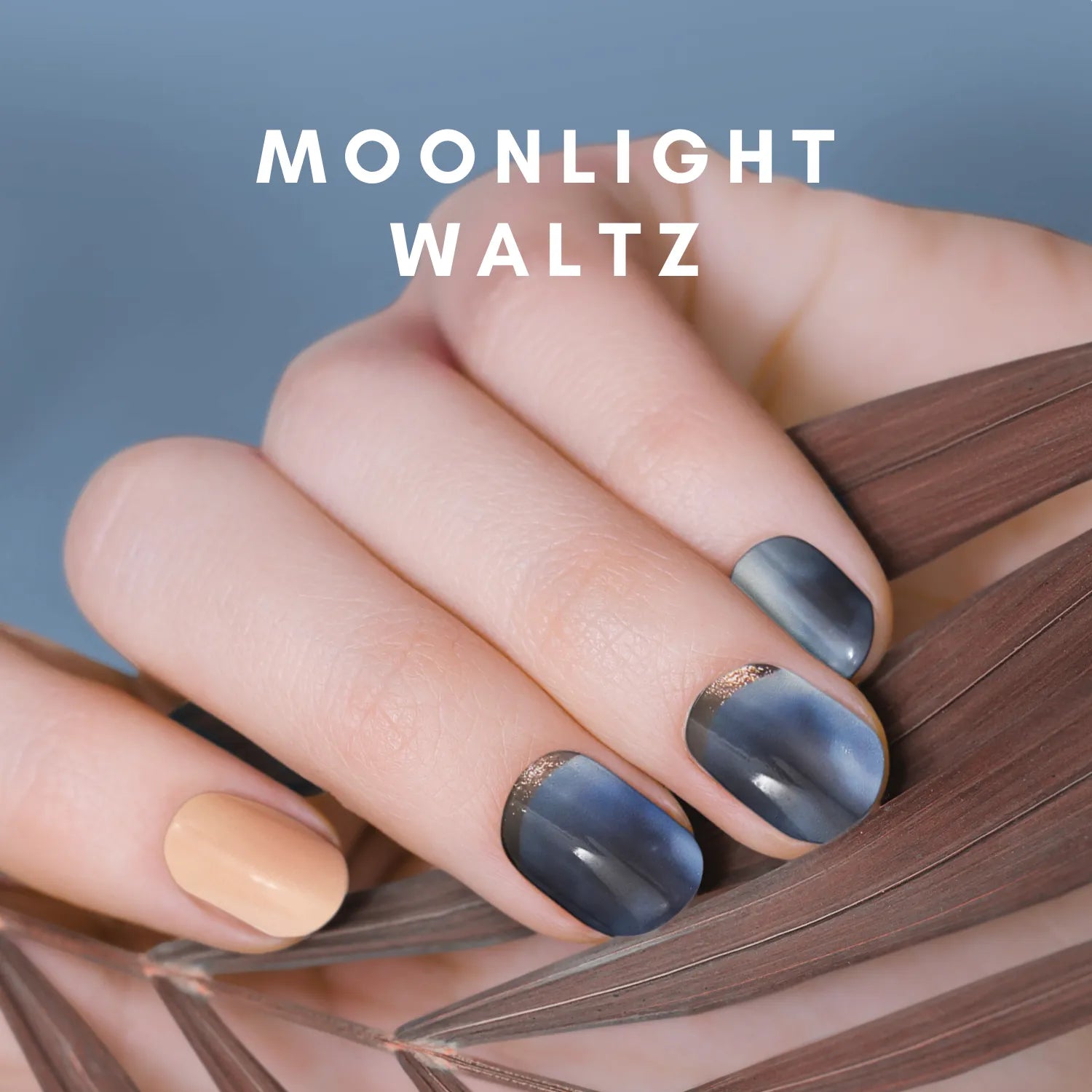 Moonlight Waltz - glow yourself up with blue and pink art nail wraps | ManiTini 