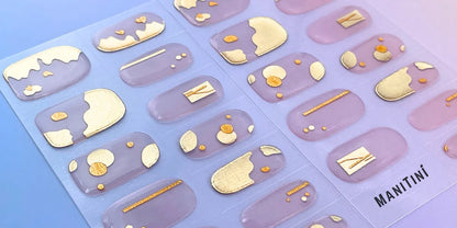 Golden Ode to Joy - creative gold and transparent cool-chic shimmer art nail wraps | ManiTini