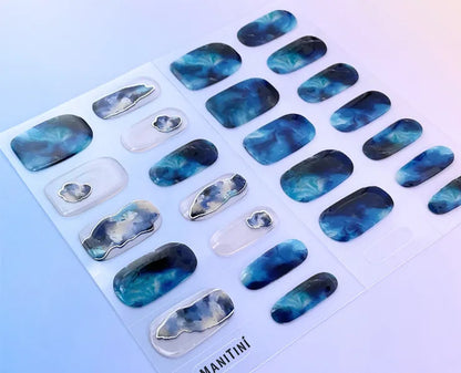 Waves Unleashed - blue cool-chic art nail wraps | ManiTini