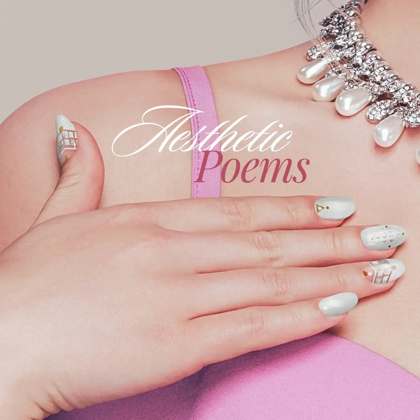 Aesthetic Poems - glow yourself up with white shimmer art nail wraps | ManiTini 