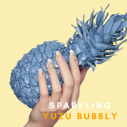 Sparkling Yuzu Bubbly - glow yourself up with creative and cool-chic art nail wraps | ManiTini