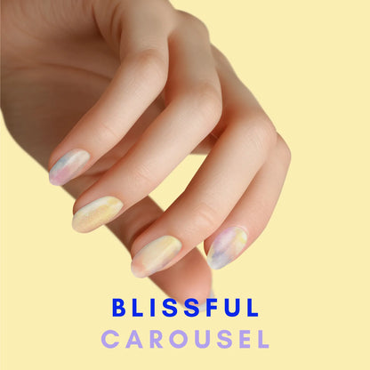 Blissful Carousel - glow yourself up with colorful pastel shimmer art nail wraps | ManiTini 