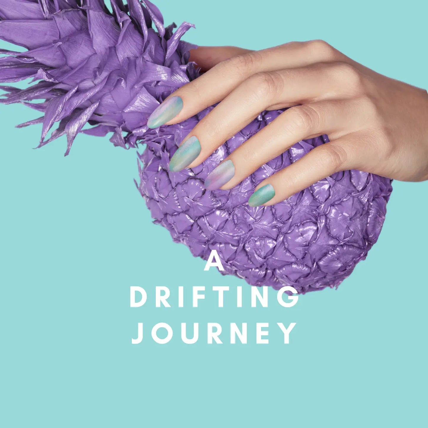 A Drifting Journey - glow yourself up with green, blue, purple pastel shimmer art nail wraps | ManiTini 