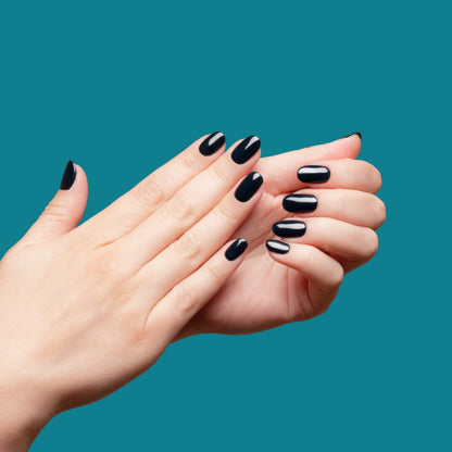 Sublime Noir - pamper yourself with cool-chic and solid black art nail wraps | ManiTini 