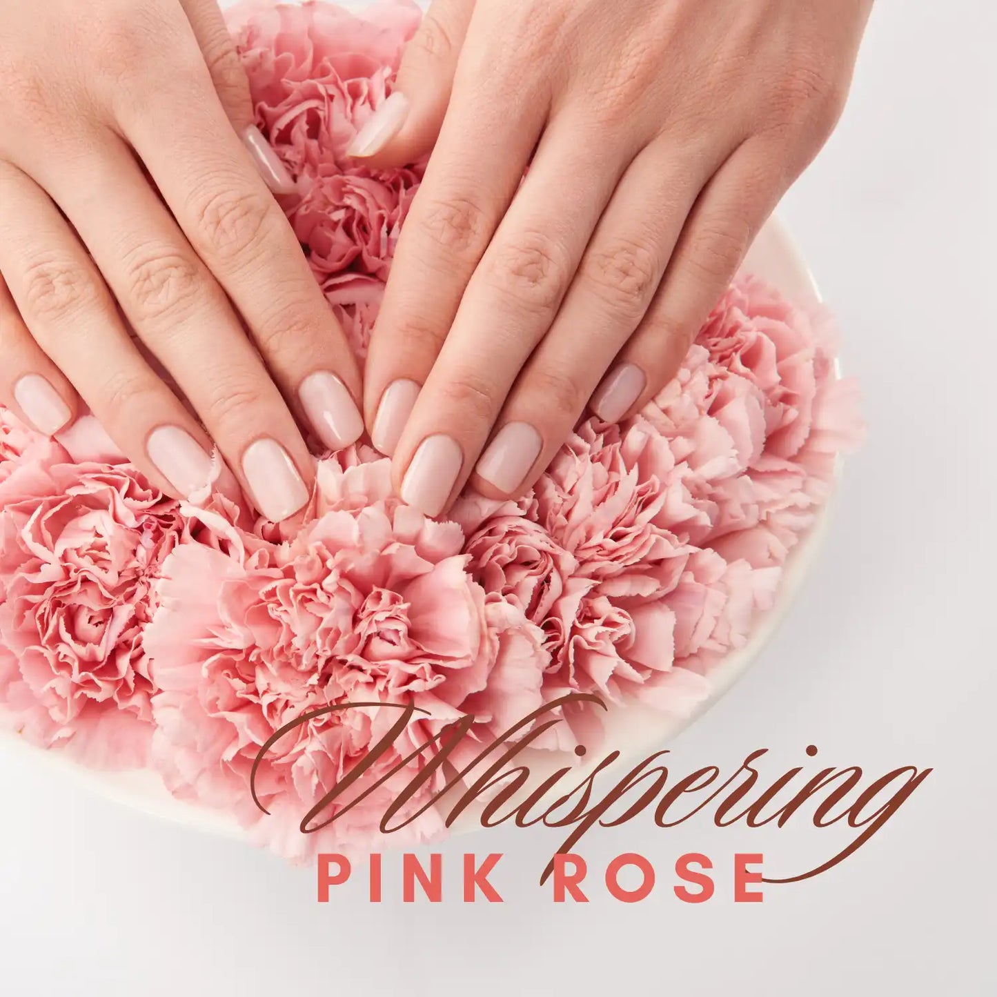 Whispering Pink Rose - glow yourself up with pink pastel and nude art nail wraps | ManiTini 