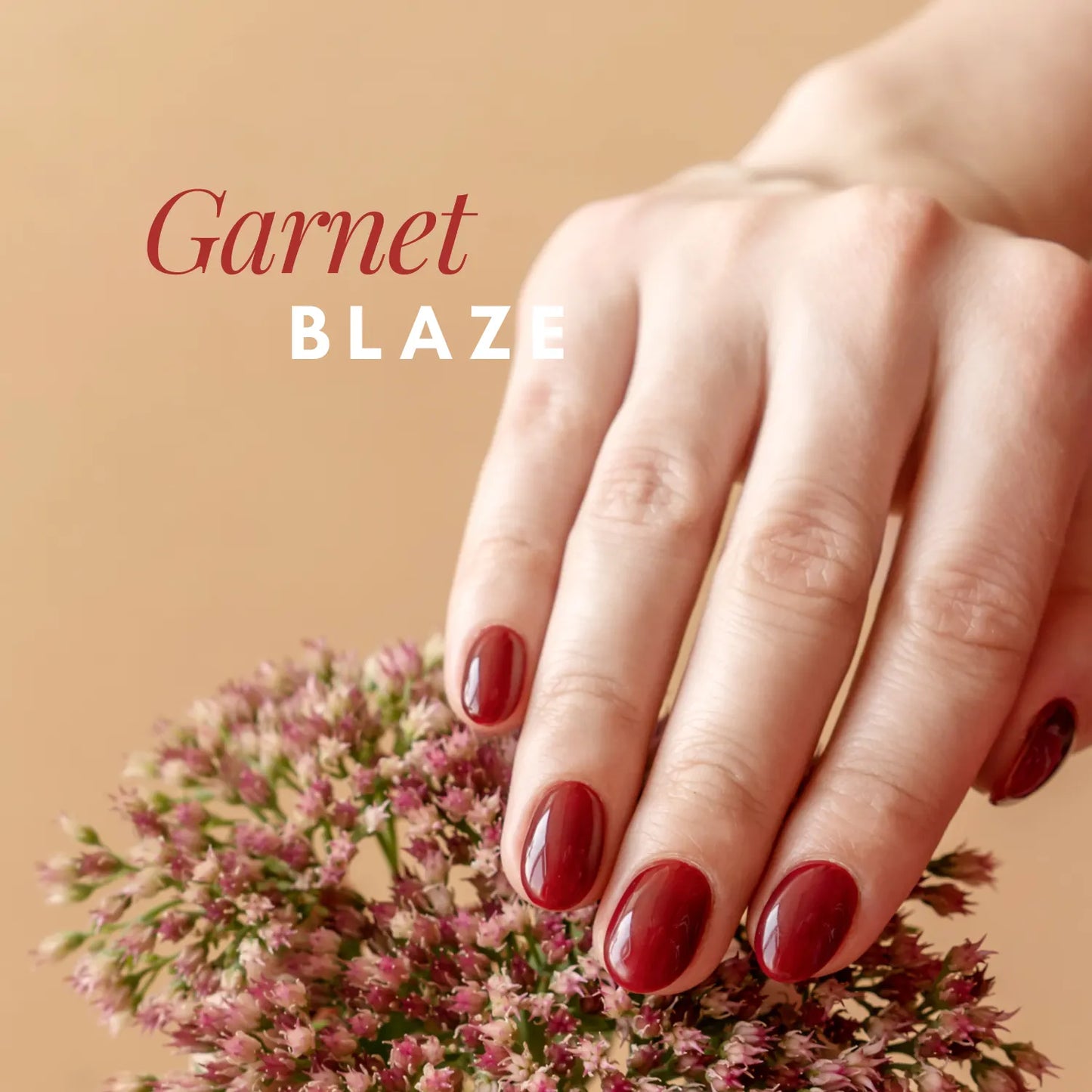 Garnet Blaze - glow yourself up with the premium burgundy red art nail wraps | ManiTini 