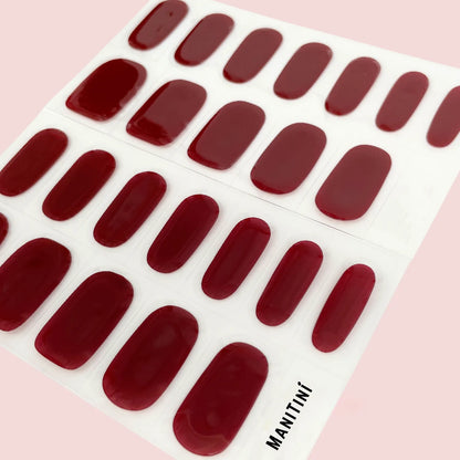 Garnet Blaze - premium burgundy red art nail wraps | ManiTini 