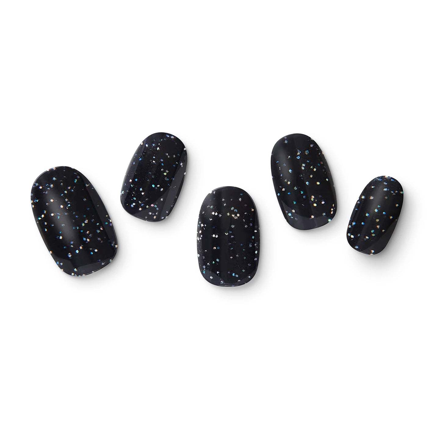 The gel nail wraps of ManiTini 'Stellar Legacy' showcasing the shimmering stars in the night sky, engraved with the marks of light-years, recording the vast mysteries of the universe.